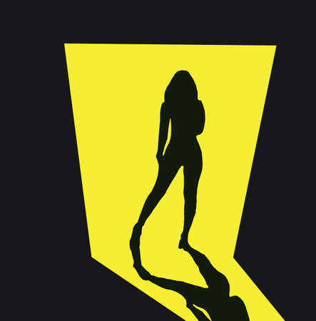 woman posing in the dark with shadeのイラスト素材
