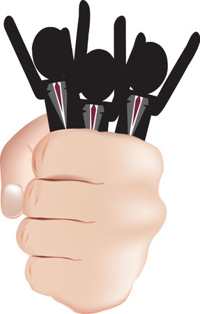 bad fist squeezes people tightlyのイラスト素材