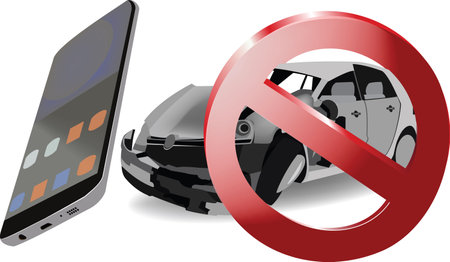 auro incident prohibition to call with the mobile phoneのイラスト素材