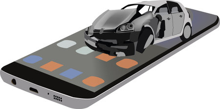 auro incident prohibition to call with the mobile phoneのイラスト素材