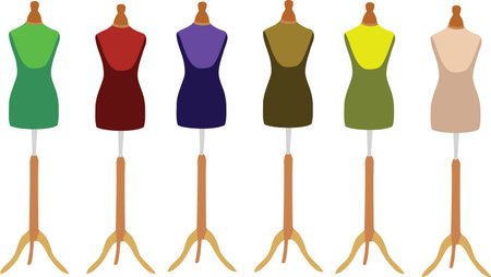 tailor's mannequins of various colorsのイラスト素材