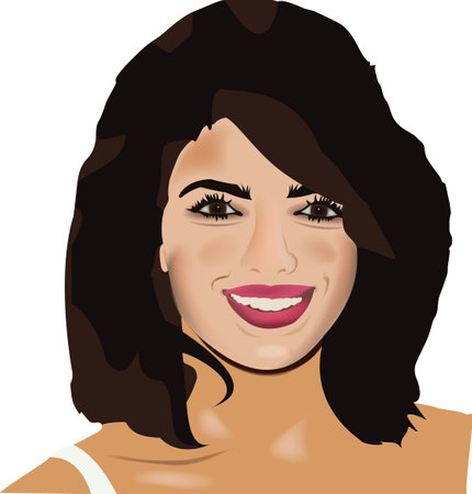 indian woman face close upのイラスト素材