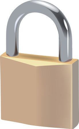 closed steel padlock for securityのイラスト素材