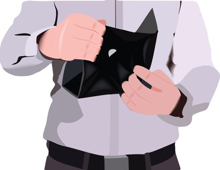 person left without currency empty walletのイラスト素材