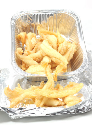 Fried takeaway small seafood sole
