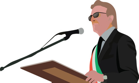 First citizen mayor with tricolor band makes rallyのイラスト素材