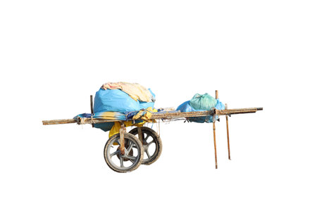 Beach peddler cart on white background