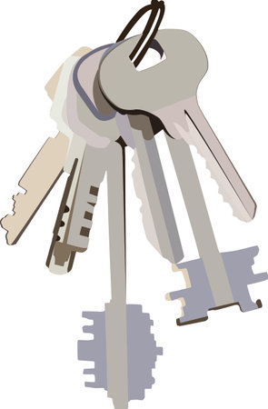 various keys to open the doors of the houseのイラスト素材