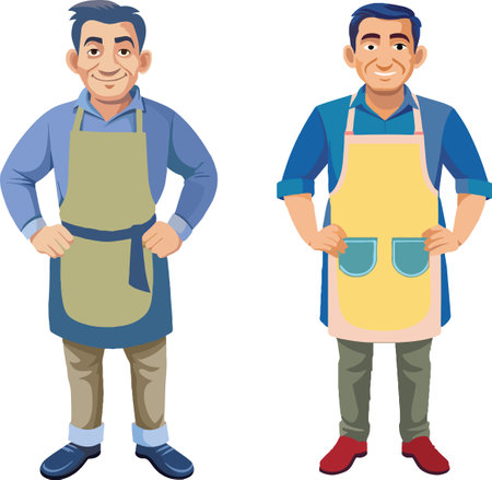 Person on apron with househusband's jobのイラスト素材