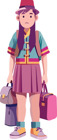 Female figure of Asian Chinese touristのイラスト素材