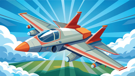 aviation-fighter-plane-in-flightのイラスト素材