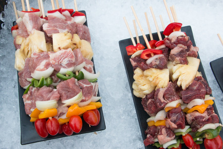 The barbecue grill festival in a street in Thailand.の写真素材