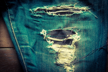 Repair your favorite jeans re-use to see cool.の写真素材