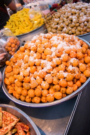 Pickled fruit is a good appetizer, colorful, edible, and fermented.の写真素材
