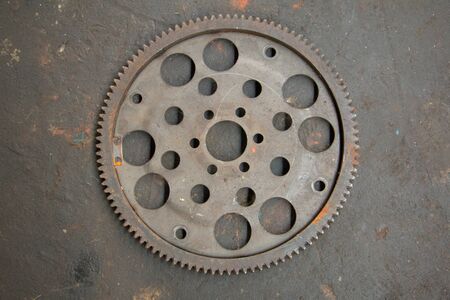 Backlash of the engine used in industrial applications, gear machines, rust.の写真素材