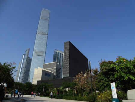 Skyline of West Kowloon District of Hong Kong