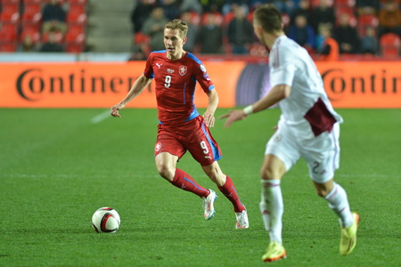 Prague March 28, 2015 _ Borek garnered. Match of the EURO 2016 qualification group A Czech Republic - Latvia 1: 1 (0: 1). Goals 90 'Pilar - 30' Vinakovs.のeditorial素材