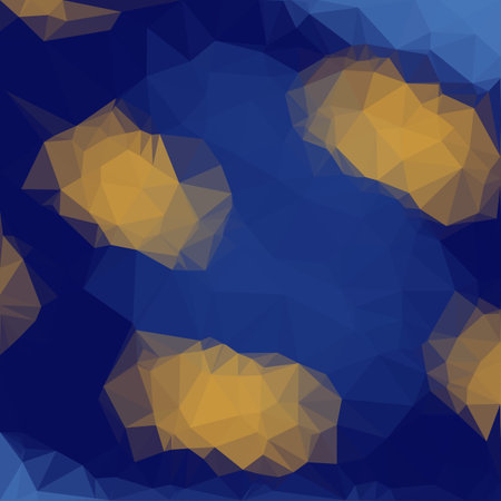 Yellow and blue geometric triangle polygon abstract composition. EPS vector