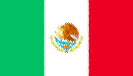 Flag of Mexico - Rhomb pattern vector illustrationのイラスト素材