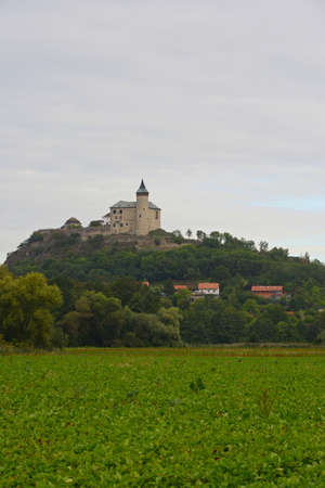 Castle Kuneticka Hora (near city Pardubice) in Czech Republic. View from village Raby.のeditorial素材
