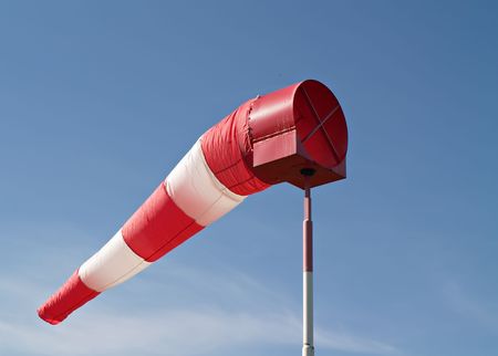 wind sock at small airfieldの写真素材