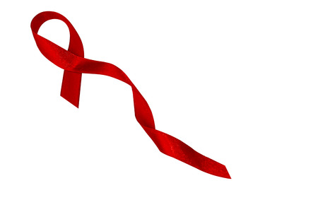 World AIDS Day. 1st December World Aids Day poster. Aids Awareness.Red ribbon as symbol isolated on white background.の写真素材