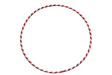 The hula Hoop silver with red isolated on white background. Gymnastics, fitness, diet.の写真素材