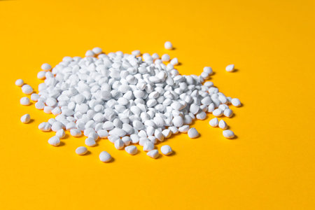 Plastic pellets. White Colorant for plastics . Plastic Raw material .
