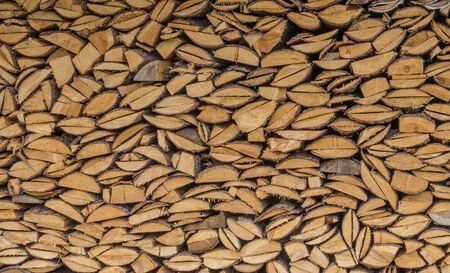 chopped firewood backgroundの写真素材