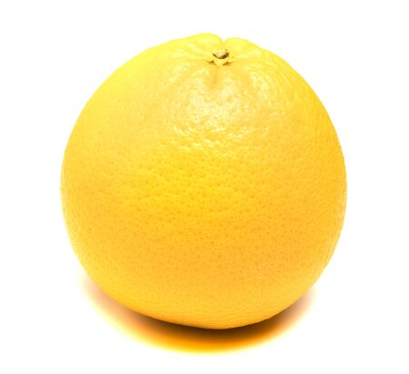 yellow lemon lies on a white backgroundの写真素材