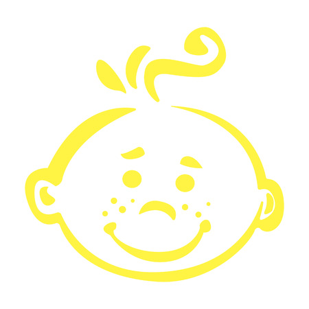Baby smile, happy boy Web icon. Vector designのイラスト素材