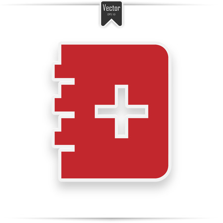 Medicine book icon red illustration isolated vector sign symbolのイラスト素材
