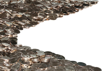 Coins isolated on white backgroundの写真素材
