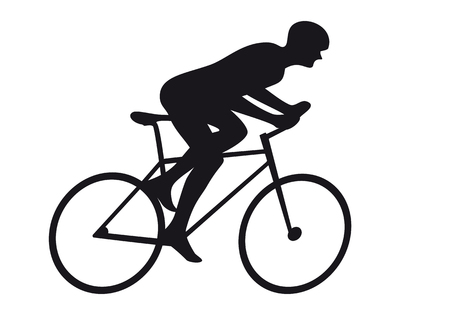 Road Cycling Cyclist Bicyclist Cycle Race Icon Silhouette.のイラスト素材