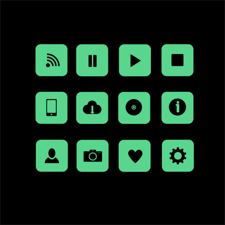 12 vector web icons in flat style