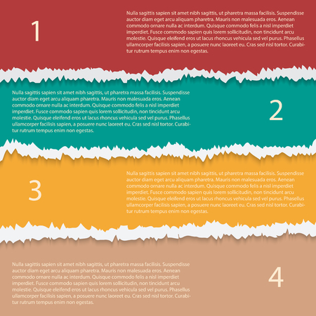 Torn paper options vector infographic template. Vector illustration of grunge torn horizontal cardboard. Can be used for diagram, number options, web designのイラスト素材