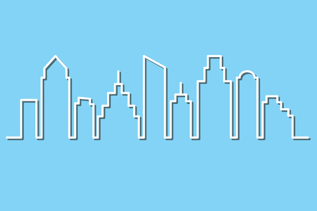 City skyline in minimalist style. Vector illustration. Urban  landscape background, cut paper art styleのイラスト素材