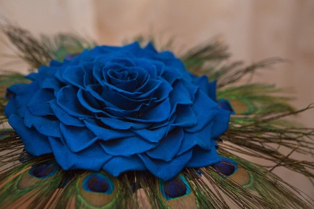 Bridal beautiful romantic bouquet of various flowersの写真素材