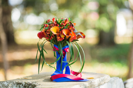 autumn, bridal bouquet, wedding in the autumnの写真素材