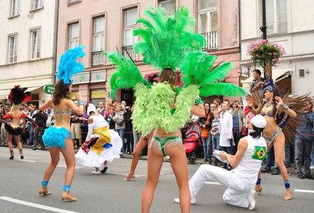 Warsaw, Poland - September 5, 2009 - Participants in the Carnival Parade - Bom Dia Brasil.