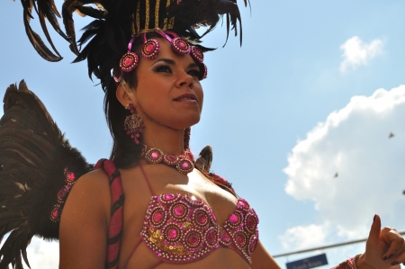 Warsaw, Poland - August 29, 2010 - Participant of the Multicultural Warsaw Street Party.のeditorial素材