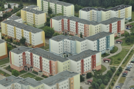 Aerial view of housing estates in Bydgoszcz - Polandのeditorial素材
