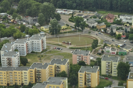 Aerial view of housing estates in Bydgoszcz - Polandの写真素材