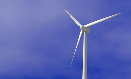 Wind Turbine 3D rendered illustrationの写真素材