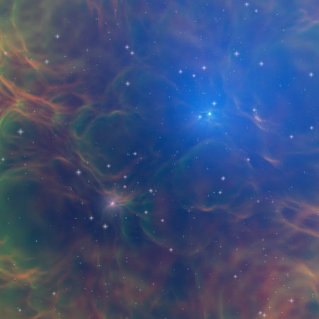 Illustration of interstellar space, generated by computer.