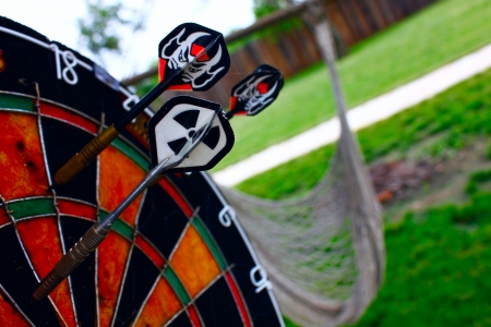 Board for darts in nature - good for recreationの写真素材