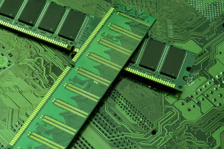 Abstract perspective on computer parts 