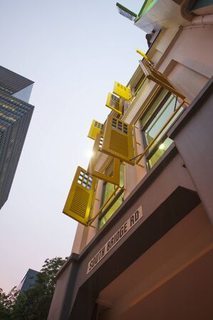 Yellow windows on a streetのeditorial素材