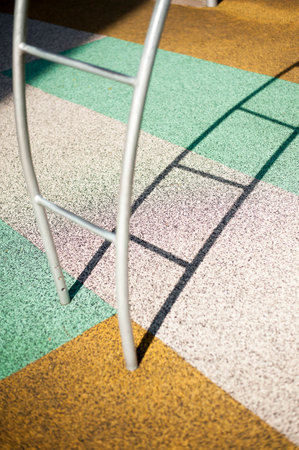 A shadow is cast on a sunny day.の写真素材