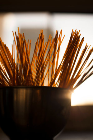 Silhouette of food in a kitchen.の写真素材